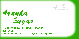 aranka sugar business card